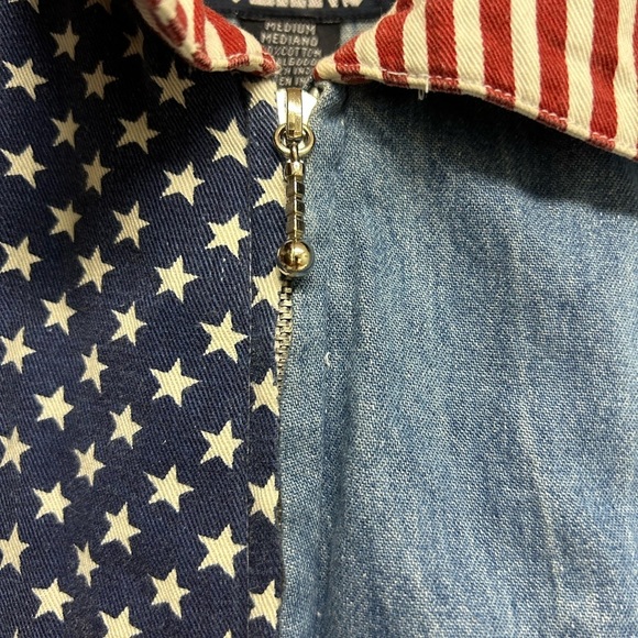 Quizz Jeans Denim Vest with Stars and Stripes women’s size medium - Picture 4 of 4